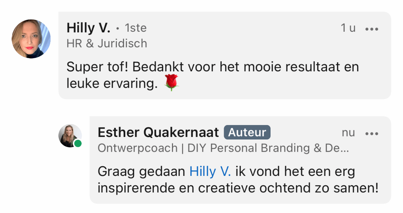 Hilly reactie logo huisstijl